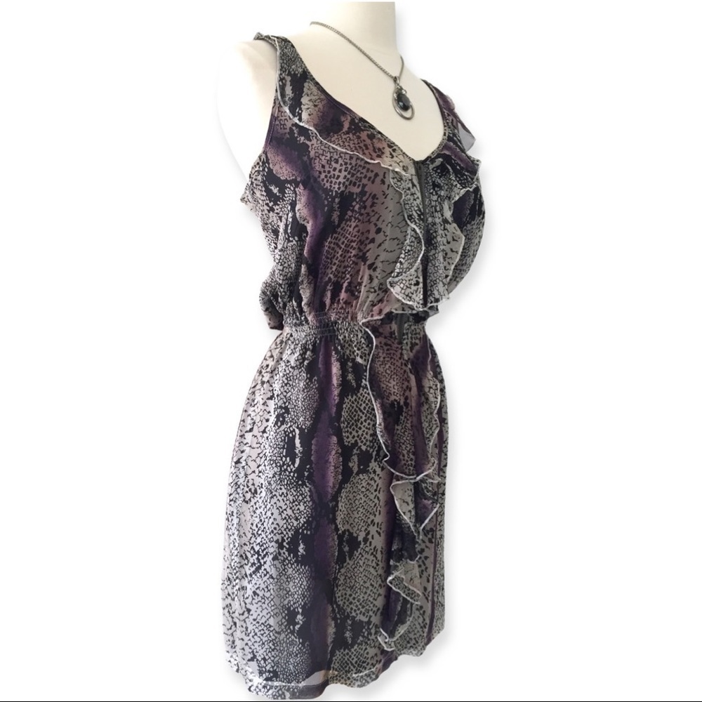 𝅺charlie Jade 100% silk dress snake print